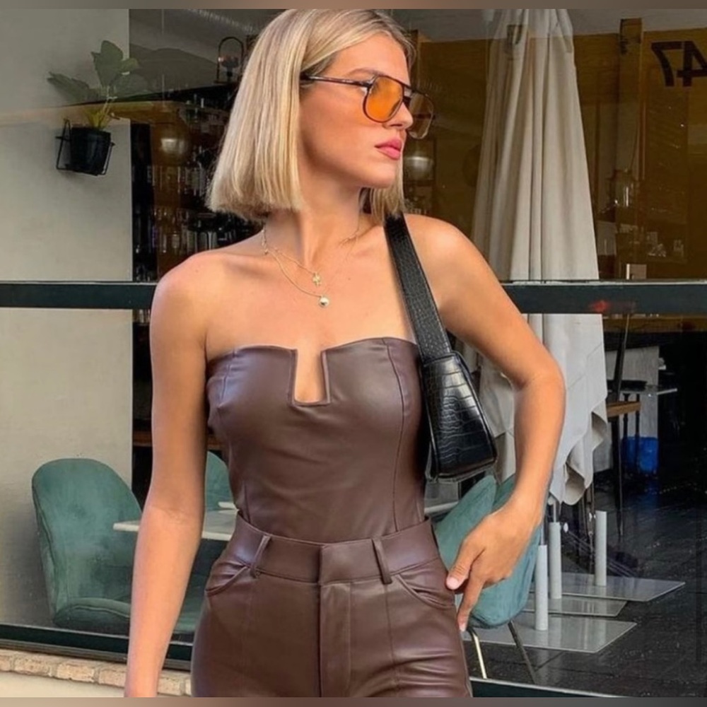 Zara Leather Bodysuit